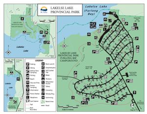 Campground map for LAKELSE LAKE, British Columbia