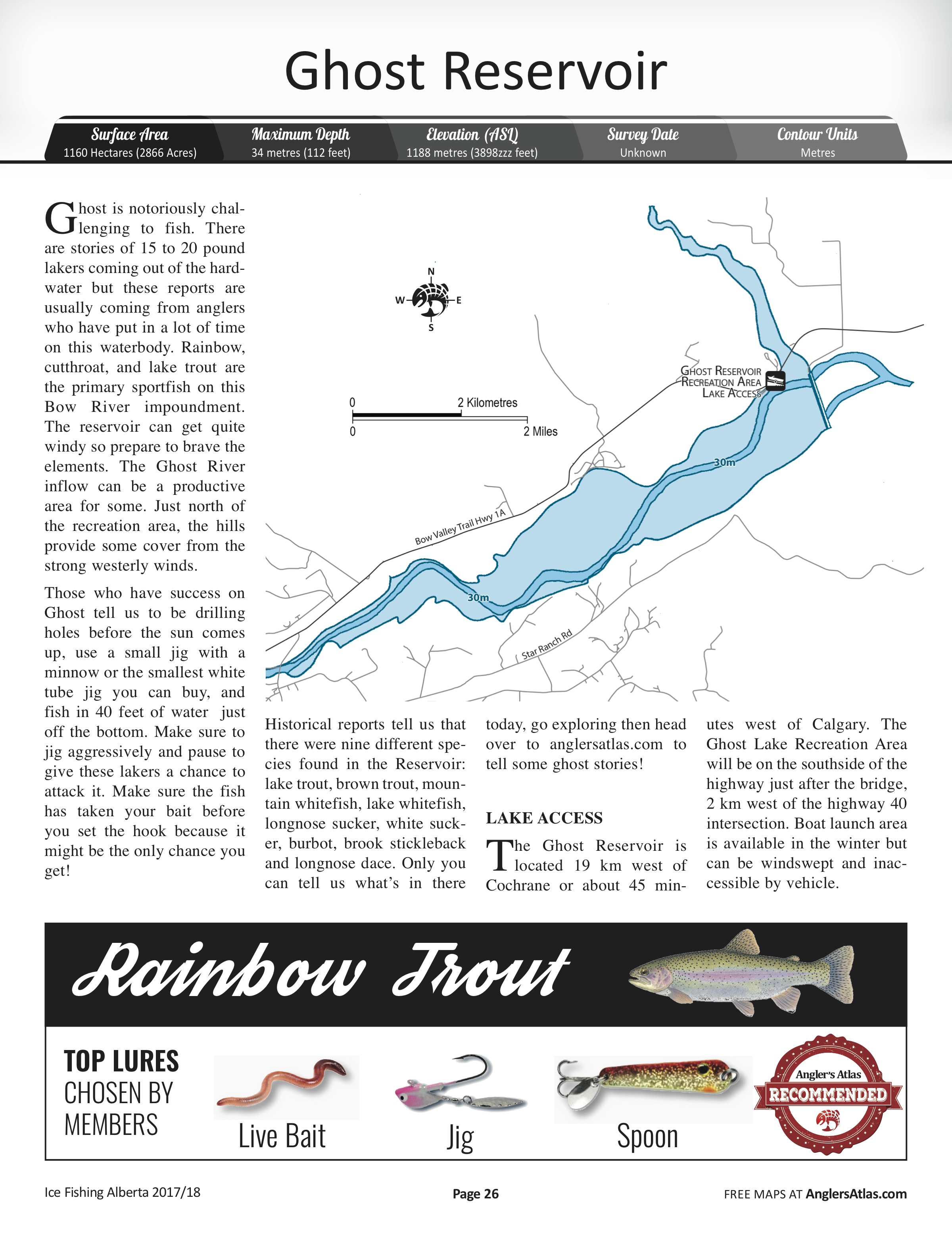 Ghost Reservoir Depth Chart