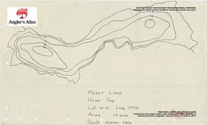 Contour map for Menet Lake, Ontario