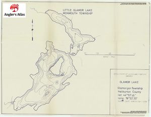 Contour map for Glamor Lake, Ontario