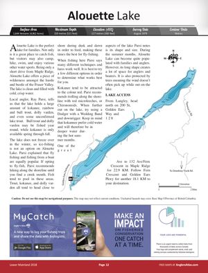 Shaded Contour map for Alouette River, British Columbia