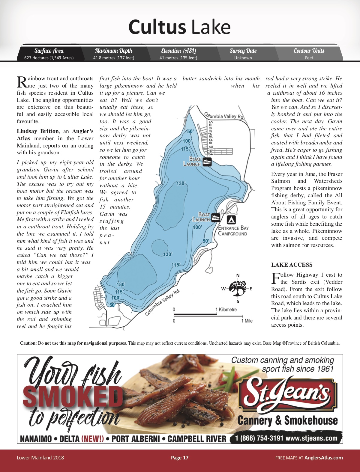 Cultus Lake Depth Chart