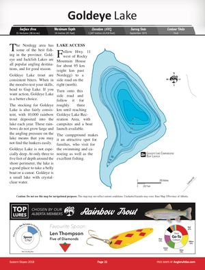 Shaded Contour map for GOLDEYE LAKE, Alberta