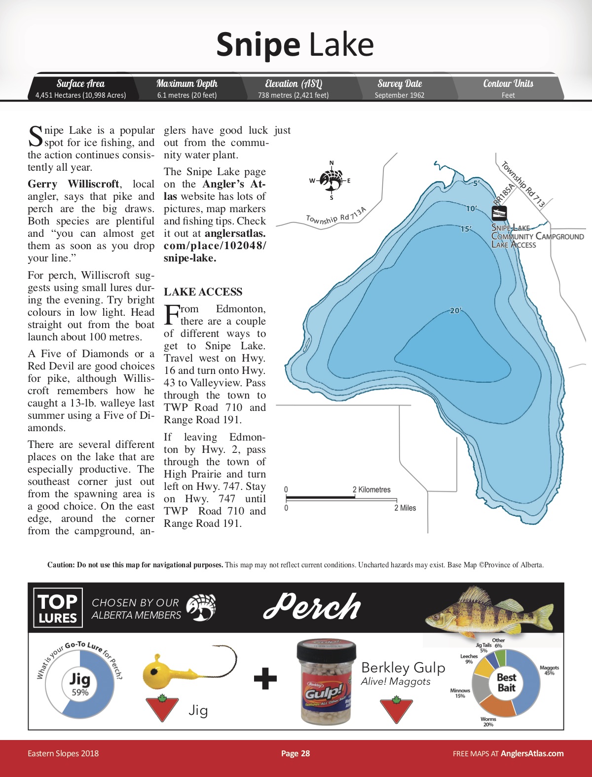 Snipe Lake Depth Chart