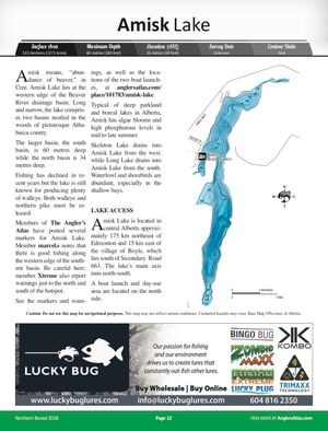 Shaded Contour map for AMISK LAKE, Alberta
