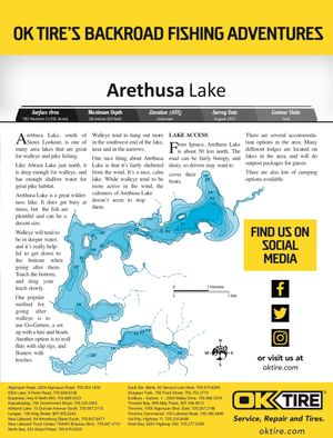 Shaded Contour map for Arethusa Lake, Ontario