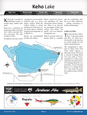 Shaded Contour map for KEHO LAKE, Alberta