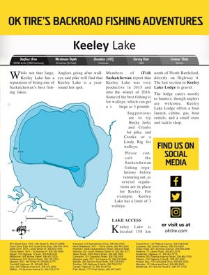Shaded Contour map for Keeley Lake, Saskatchewan