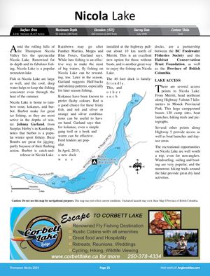 Shaded Contour map for NICOLA LAKE, British Columbia