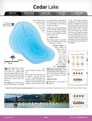 Shaded Contour map for CEDAR LAKE, British Columbia