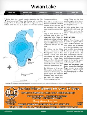 Shaded Contour map for VIVIAN LAKE, British Columbia