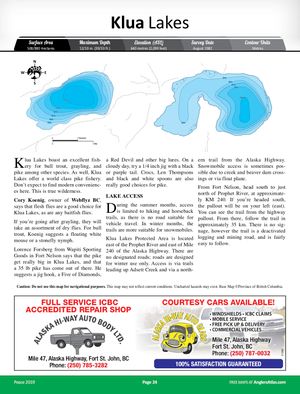 Shaded Contour map for KLUA LAKES, British Columbia