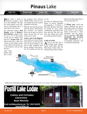 Shaded Contour map for PINAUS LAKE, British Columbia