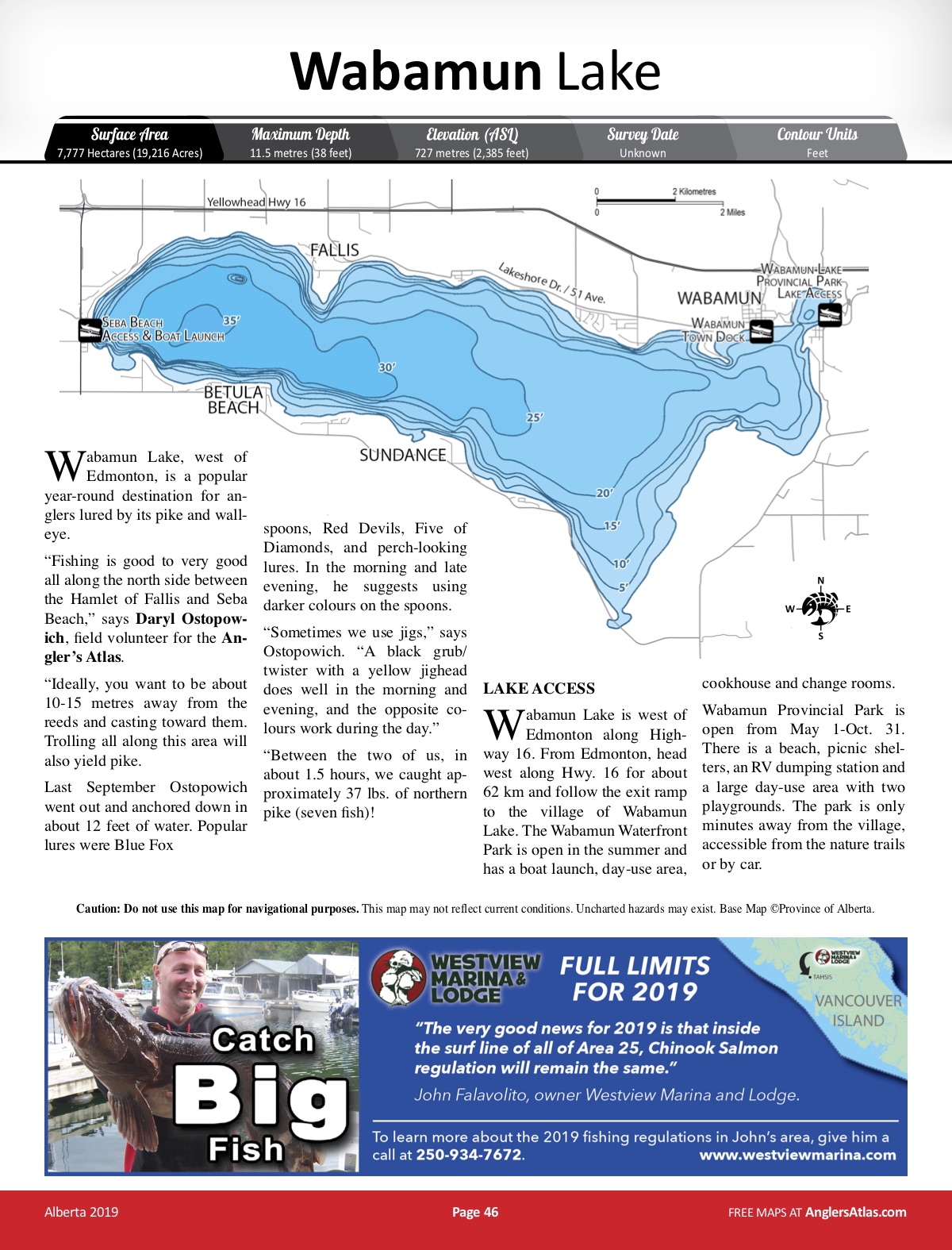 Coal Lake Alberta Depth Chart