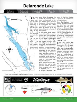 Shaded Contour map for Delaronde Lake, Saskatchewan