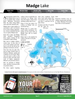 Shaded Contour map for Madge Lake, Saskatchewan