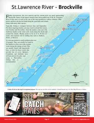 Shaded Contour map for St. Lawrence River, Ontario