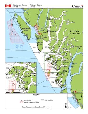 Management Area map for Milbanke Sound, British Columbia