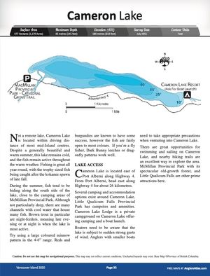 Cameron Lake British Columbia Angler S Atlas