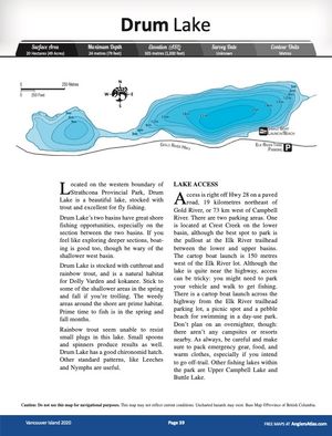 Shaded Contour map for DRUM LAKES, British Columbia