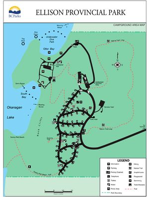 Provincial Park map for OKANAGAN LAKE, British Columbia