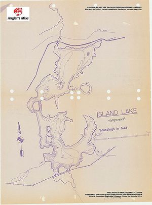 Contour map for Island Lake, Ontario