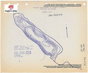Contour map for Howard Lake, Ontario