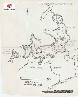 Contour map for Bert Lake, Ontario