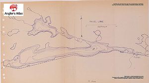 Contour map for Favel Lake, Ontario
