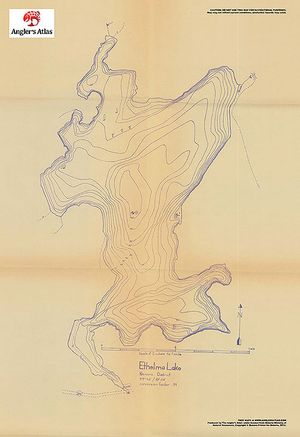 Contour map for Ethelma Lake, Ontario