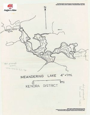 Contour map for Meandering Lake, Ontario