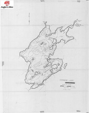 Contour map for Kirkness Lake, Ontario