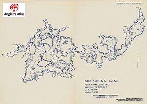 Contour map for Kishkutena Lake, Ontario