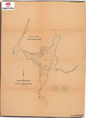 Contour map for Cold Lake, Ontario
