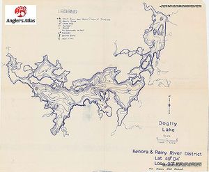 Contour map for Dogfly Lake, Ontario