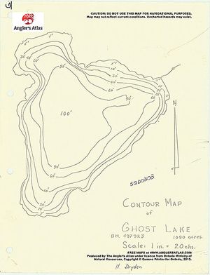 Contour map for Ghost Lake, Ontario