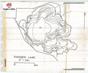 Contour map for Thunder Lake, Ontario