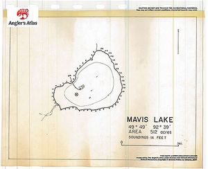 Contour map for Mavis Lake, Ontario