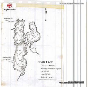 Contour map for Peak Lake, Ontario