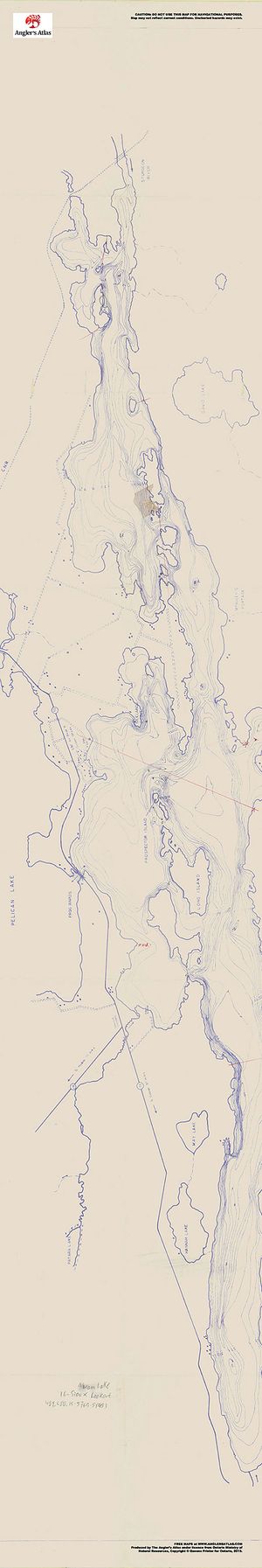 Contour map for Abram Lake, Ontario