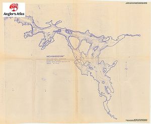 Contour map for Weikwabinonaw Lake, Ontario