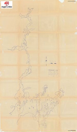 Contour map for Pakashkan Lake, Ontario