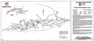 Contour map for Lower Shebandowan Lake, Ontario