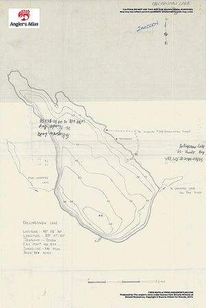 Contour map for Fallingsnow Lake, Ontario