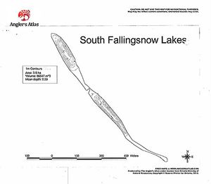 Contour map for Fallingsnow Lake, Ontario