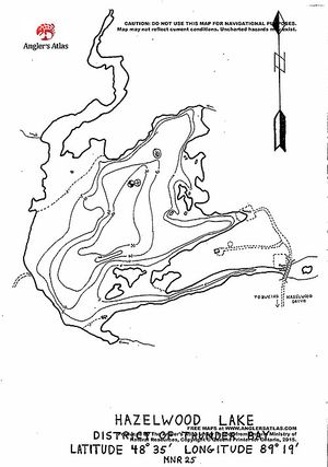 Contour map for Hazelwood Lake, Ontario