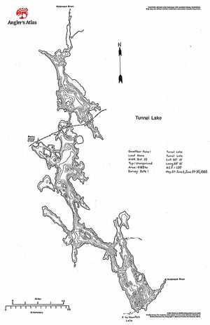 Contour map for Tunnel Lake, Ontario