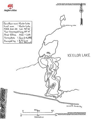 Contour map for Keelor Lake, Ontario