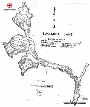 Contour map for Bukemiga Lake, Ontario