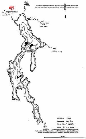 Contour map for McLeish Lake, Ontario